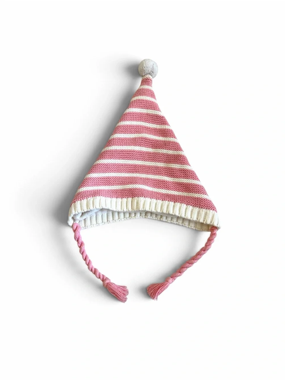 Hanna Andersson Pink And White Stripe Winter Hat ~ M